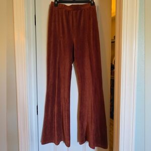 Boot‑Cut Corduroy Pants in Rust Brown